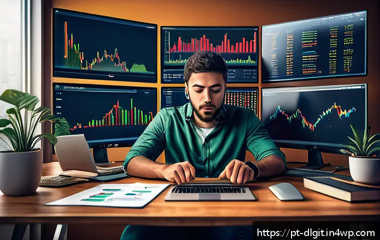 디지털 통화의 잠재적 위험 요소 - A detailed digital illustration of a stressed Brazilian cryptocurrency investor sitting at a clutter...